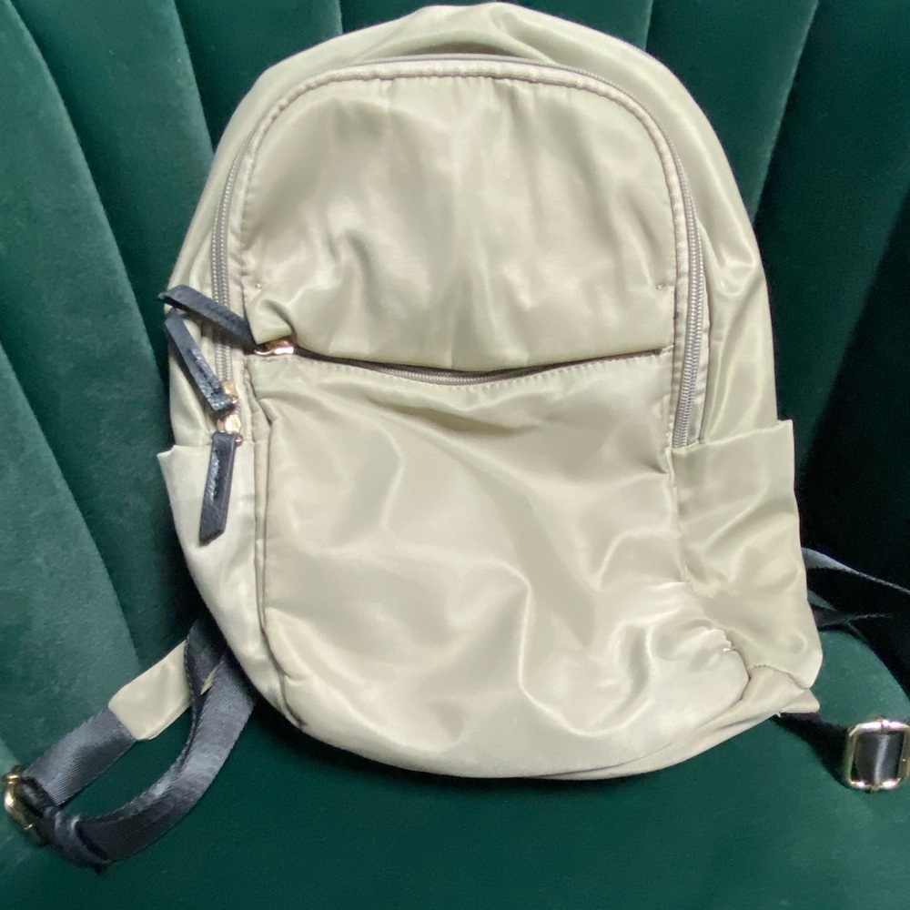 Mini Olive Green backpack w/ 2 (mini) cup holders on the side